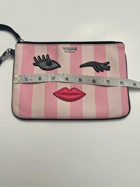 Victoria's Secret Pink & Light Pink Striped Face Wristlet - Picture 4 of 6